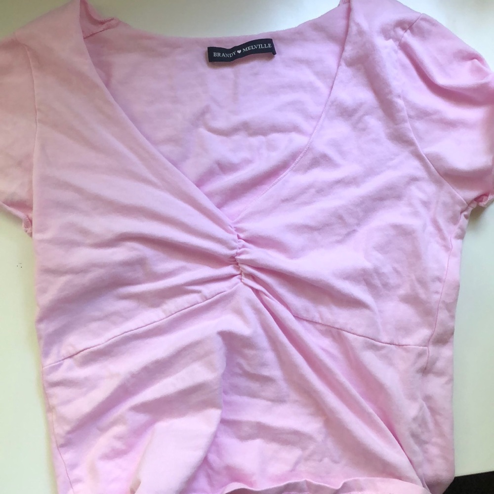 pink short sleeve brandy melville top